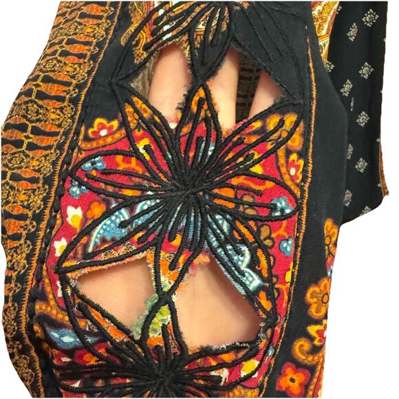 Desigual Blouse XL Womens Top Artsy Art To Wear Boho Festival Floral Paisley - Picture 4 of 11